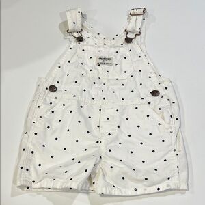 OshKosh B'gosh - White/Navy Polka Dot‎ Overalls, 2T